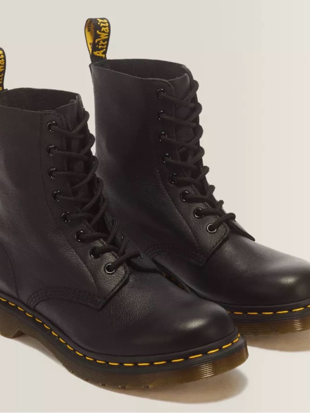 Women's Black Leather Lace-Up Ankle Boots